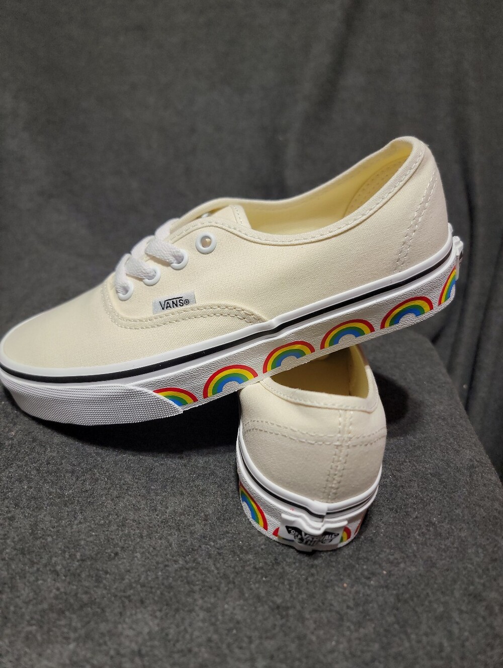 Vans Authentic Rainbow Tape sneakers in marshmallow white 4.5 MEN 6.0 WOMENS